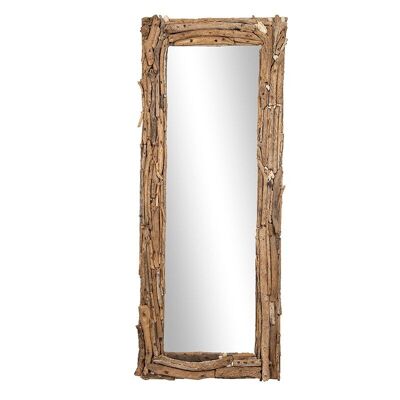 Espejo con marco de madera flotante-501006