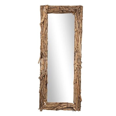 Espejo con marco de madera flotante-501007