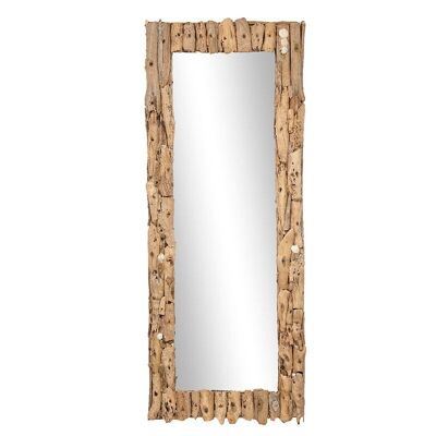 Espejo con marco de madera flotante-501012