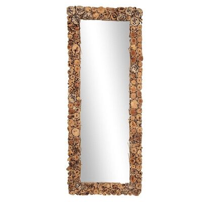 Espejo con marco de madera flotante-501016