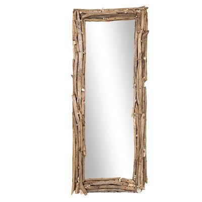 Espejo con marco de madera flotante-501021