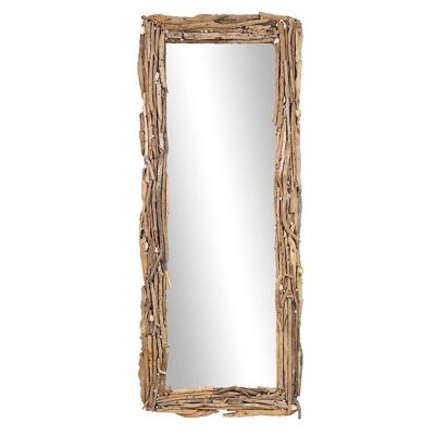 Espejo con marco de madera flotante-501022
