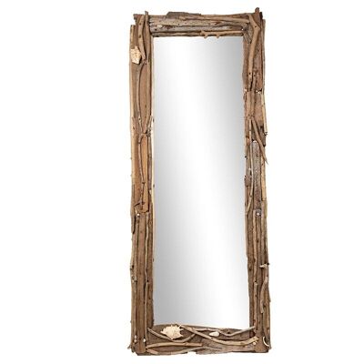 Espejo con marco de madera flotante-501024