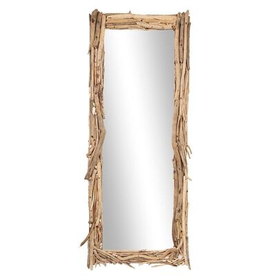 Espejo con marco de madera flotante-501027