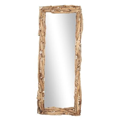Specchio con cornice in legno alla deriva-501029