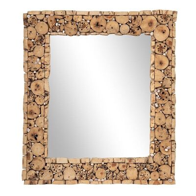 Specchio con cornice in legno alla deriva-504001