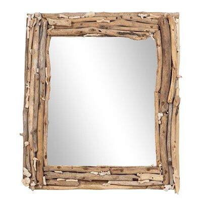 Espejo con marco de madera flotante-504002