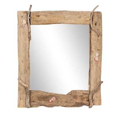 Specchio con cornice in legno alla deriva-504005