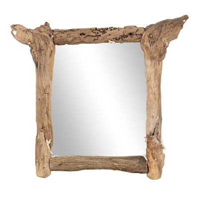 Specchio con cornice in legno alla deriva-504007