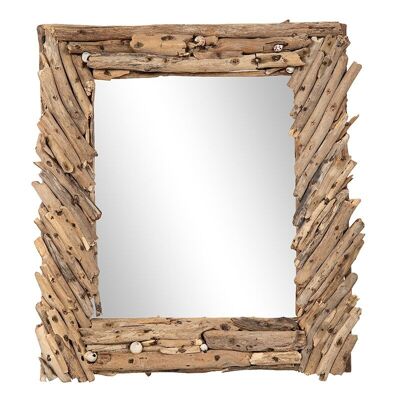 Espejo con marco de madera flotante-504013