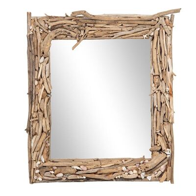 Espejo con marco de madera flotante-504014