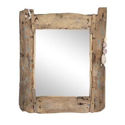 Espejo con marco de madera flotante-504016
