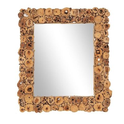 Specchio con cornice in legno alla deriva-504023