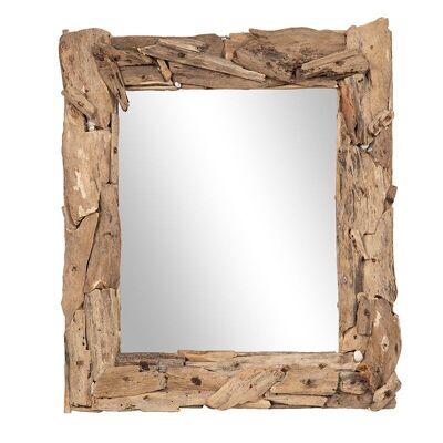 Specchio con cornice in legno alla deriva-504024