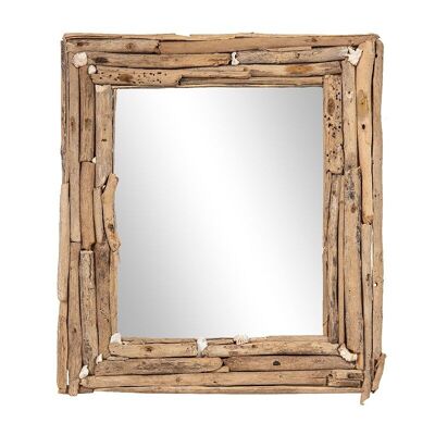 Specchio con cornice in legno alla deriva-504026