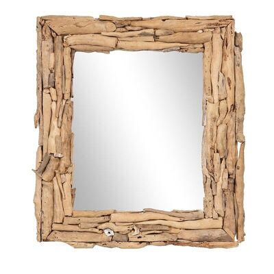 Espejo con marco de madera flotante-504027