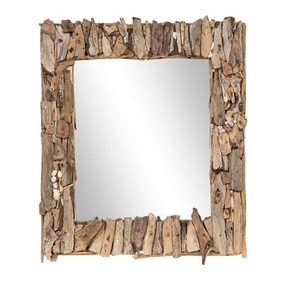 Espejo con marco de madera flotante-504029