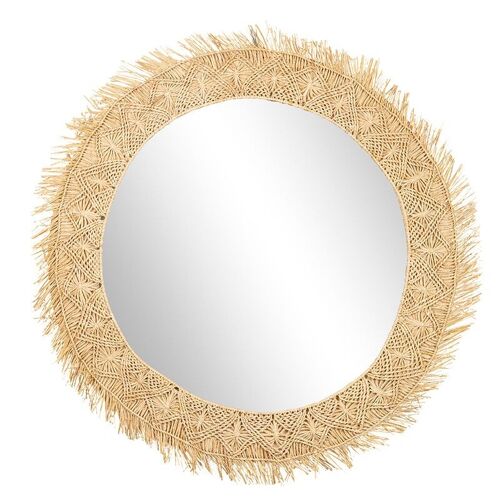 Miroir rond cadre raphia-507007