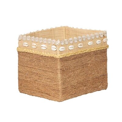 Decorated raffia box-801020