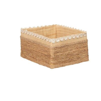 Decorated raffia box-801027