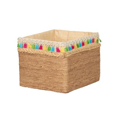 Decorated raffia box-801031