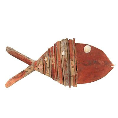 Lampada da parete a forma di pesce in legno alla deriva-901025