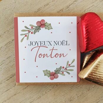 Cœurs au chocolat au lait et chocolat noir praliné x8 "Joyeux Noël Tonton" 4