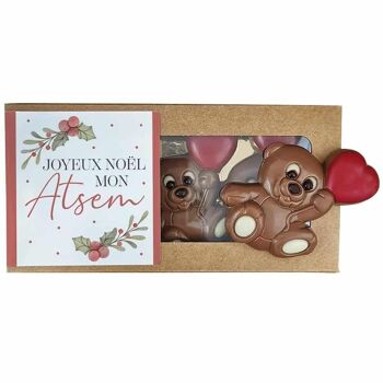 Oursons au chocolat au lait x3 "Joyeux Noël mon Atsem" 2