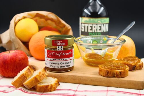 Confiture pomme oranges et pastis breton à gouter aussi avec les fromages 100g idée cadeau