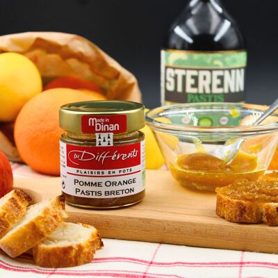 Apple, orange and Breton pastis jam to also taste with cheeses 100g gift idea