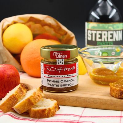 Apple, orange and Breton pastis jam to also taste with cheeses 100g gift idea