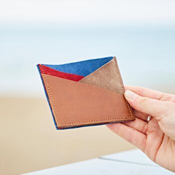 Porte-cartes de crédit en cuir et daim 1