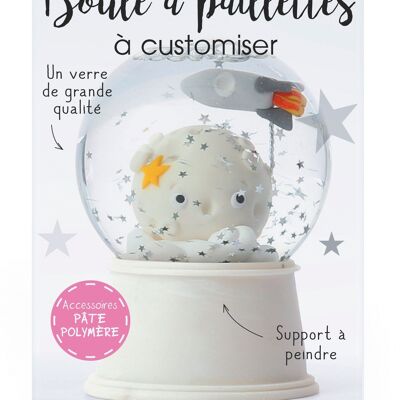 BOULE A NEIGE VERRE 80CM SOCLE + PAILLETTES INCLUSES