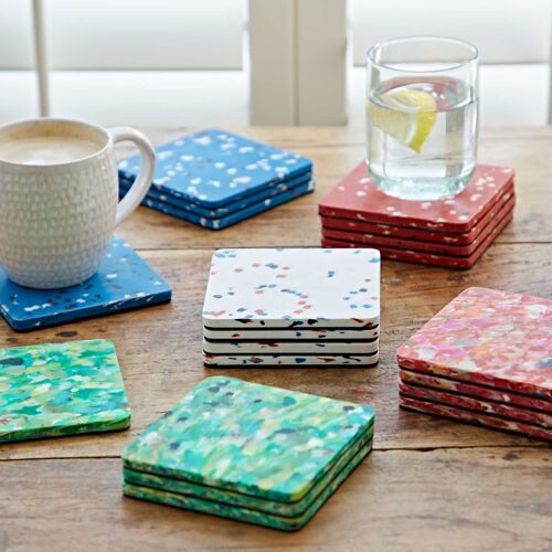 Set of 4 Recycled Plastic Square Coasters