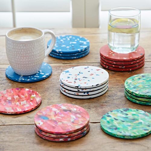 Set of 4 Recycled Plastic Round Coasters