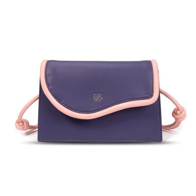 Exs-25543 Astrid crossbody shoulder bag in recycled pu purple/pink