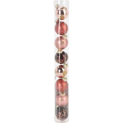 BOULE DE NOEL 30mm ROSE Set 8