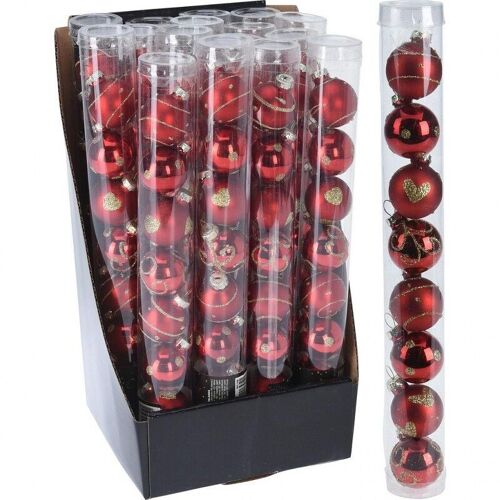 BOULE DE NOEL 30mm ROUGE Set 8 pcs