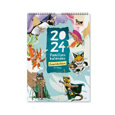 Family calendar 2024 - annual planner for the whole family, 5 columns, DIN A4