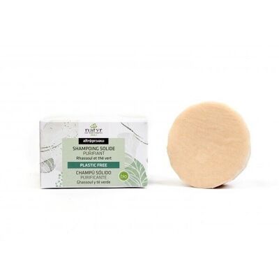 Shampoo solido purificante biologico, ghassoul e tè verde, 55g