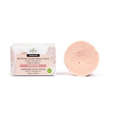 Organic gentle solid facial cleanser, shea and hibiscus, 35g