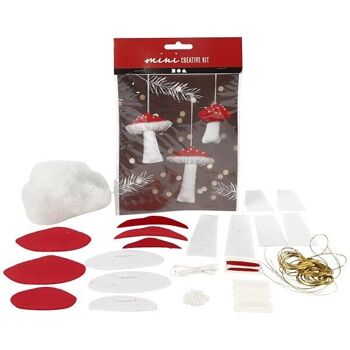 Kit DIY feutrage - Champignons de Noël - 6.5 à 10 cm - 3 pcs 2