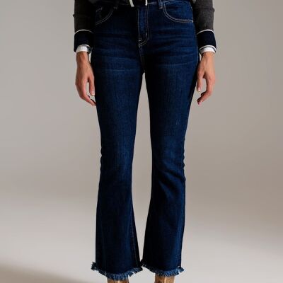 Jeans skinny a gamba svasata in blu scuro