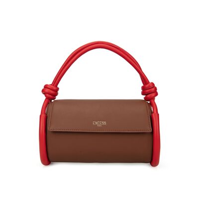 Exs-25545 Elise mini bag Sac Porté épaule en pu recyclé coffee/red