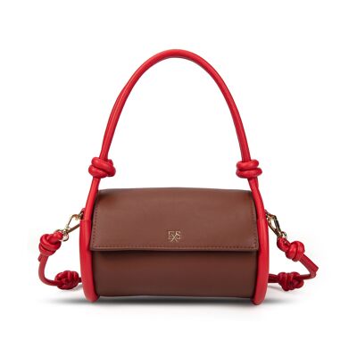 Exs-25545 Elise mini bag Shoulder bag in recycled pu coffee/red