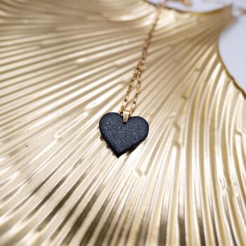 CUORE NERO - Collana placcata oro 18 carati avec pendentif 1