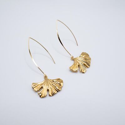 18K Gold Plated Ginkgo pendant earrings