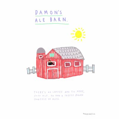 La stalla della birra di Damon | Stampa artistica A4