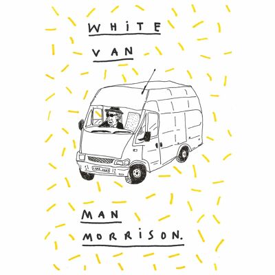 Weißer Van Man Morrison | A4-Kunstdruck