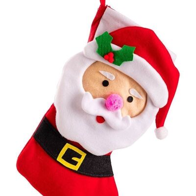Articoli per feste - Calza Babbo Natale in feltro h.cm.45 circacon cavallotto
